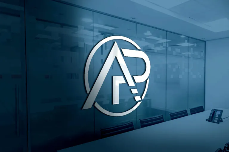 AP monogram logo mockup