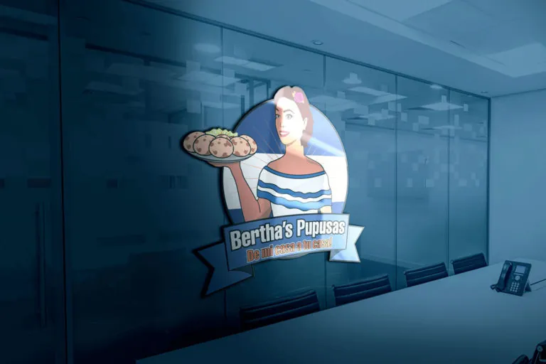 Bertha’s Pupusas logo mockup