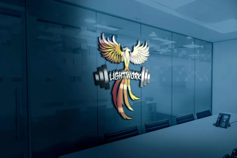 Lightwork gym logo mockup