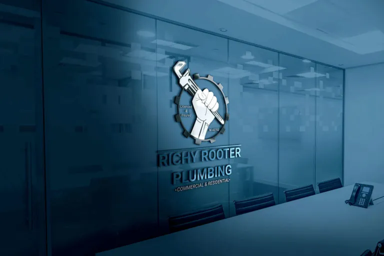 Rooter & plumbing logo mockup