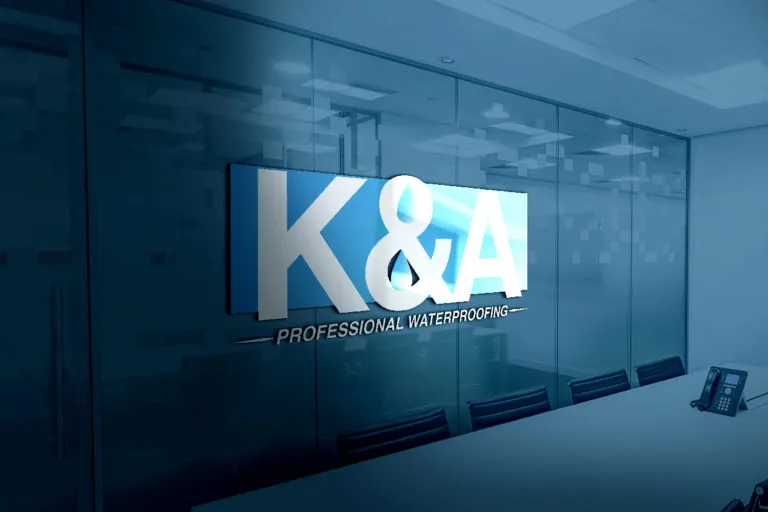 K&A Waterproofing logo mockup